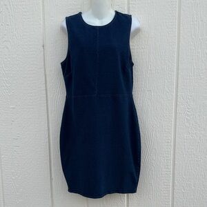 RUSH Blue Sleeveless Jumper Dress Women’s Size XL Versatile Stretch Denim Look